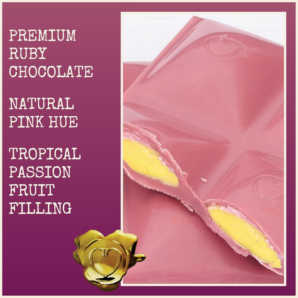 Chocolove Premium Ruby Chocolate with Passion Fruit Essence, 34% Cocoa, Gluten-Free, 3.2 oz Bar (10 Pack) N959736