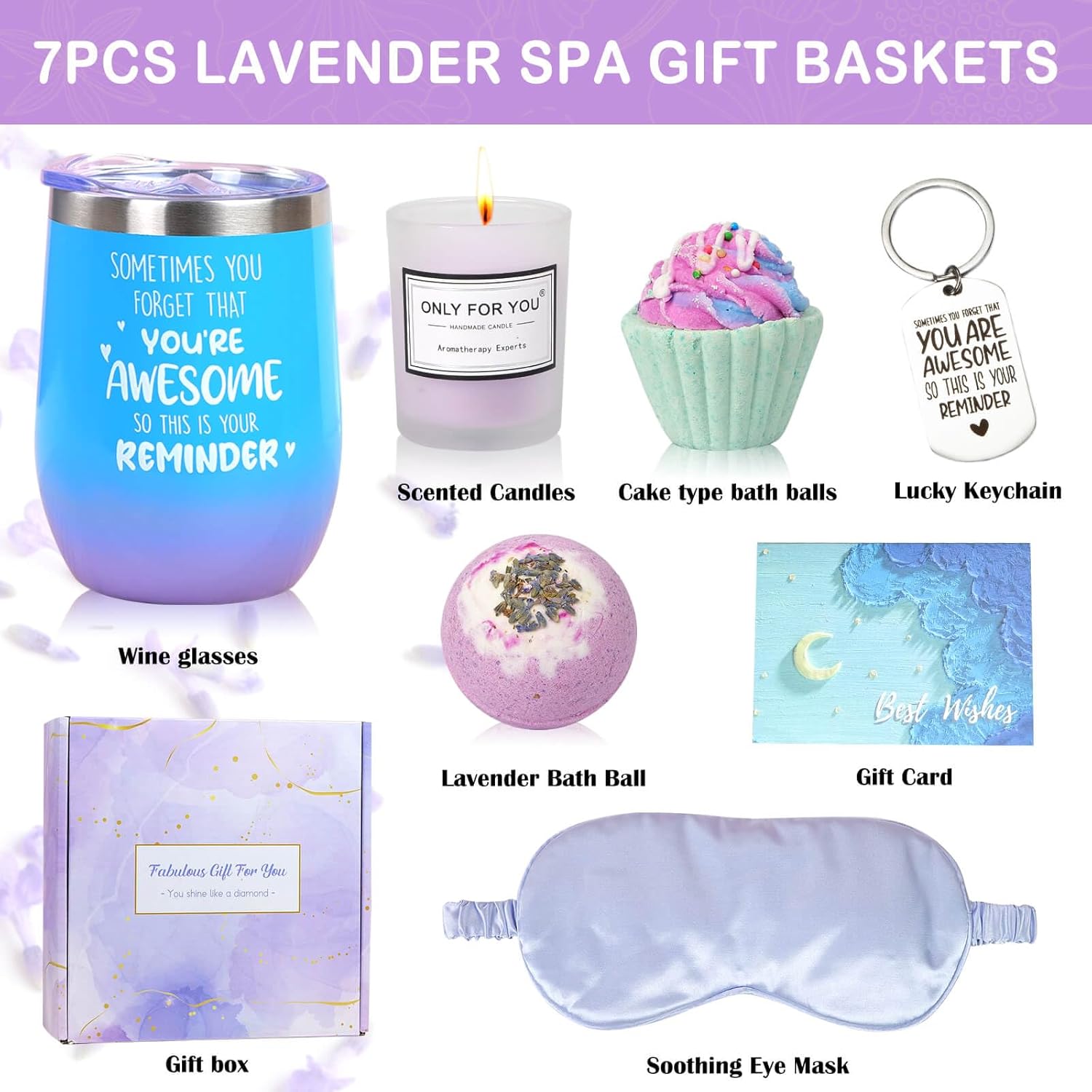 Spa Gift Baskets For Women, Self Care Kit, Valentines Day Gifts For Her A33237