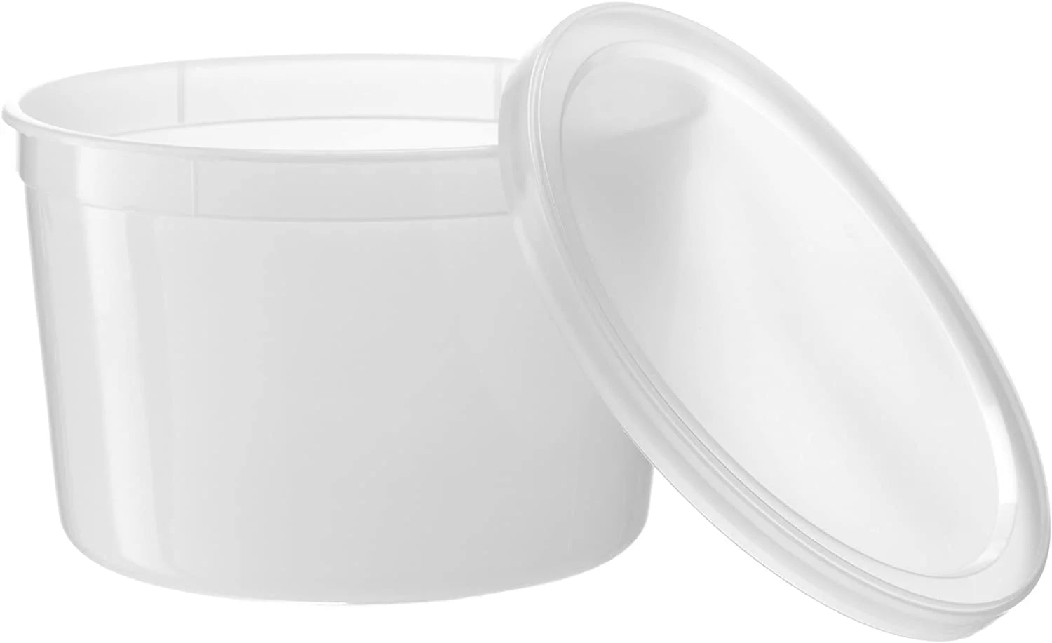 VeZee 64oz Deli Containers with Leak-Proof Lids, Stackable, Microwave-Safe, Set of 50 B3876