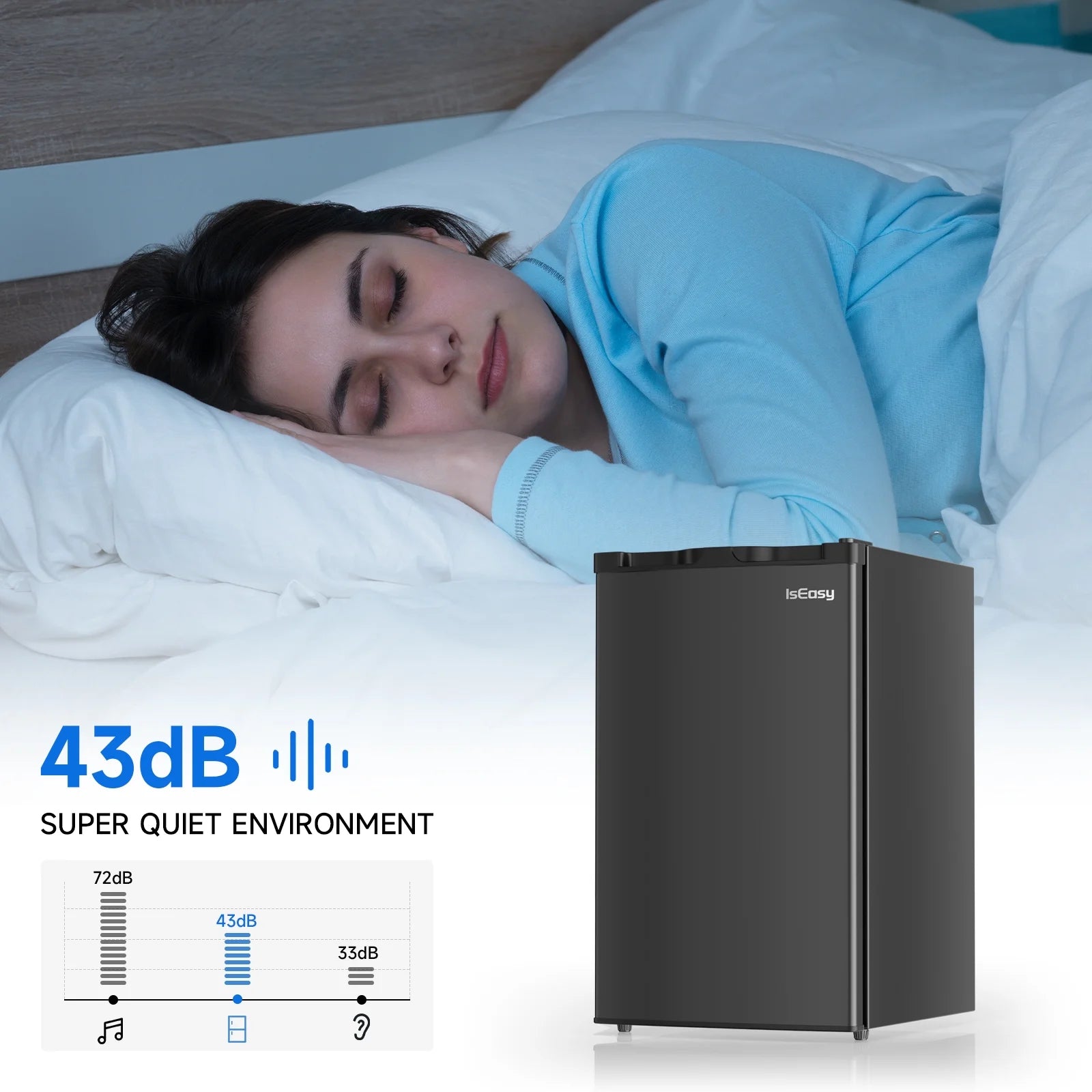 4.4 Cu.Ft Mini Fridge with Freezer for Bedroom, Apartment, Dorm and Office, Black P703899