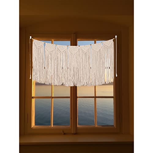 Macrame Curtain Valance for Bedroom Living Room Kitchen Wall Decor K3148