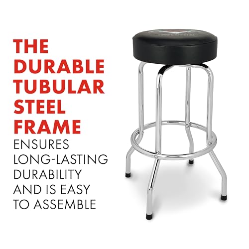 Fender Custom Shop Chevron Logo Swivel Barstool, Black, 24" G160