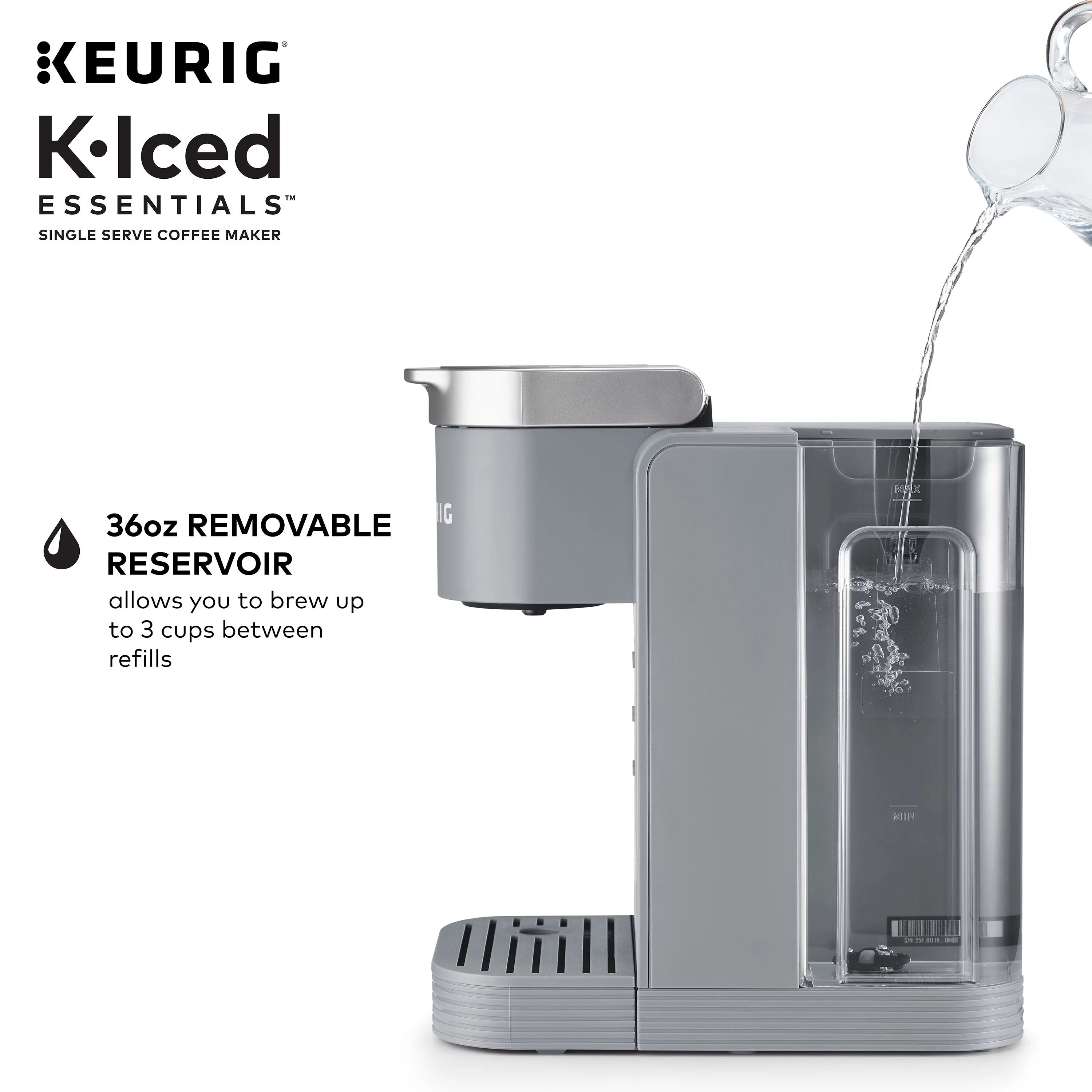 Keurig K-Iced Essentials Gray Iced and Hot Single-Serve K-Cup Pod Coffee Maker A122432