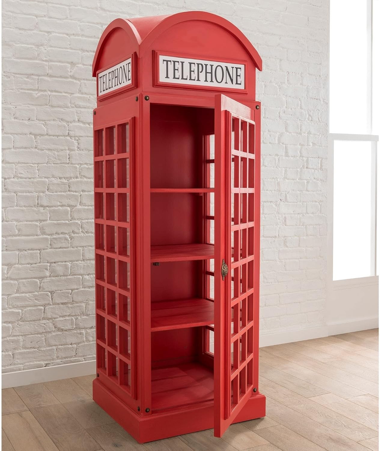 Telephone Box Design Drinks Cabinet with Glass Display S505