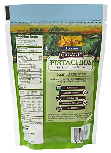 Setton Farms Organic Pistachios, Dry Roasted with Sea Salt, 7 Oz W61072