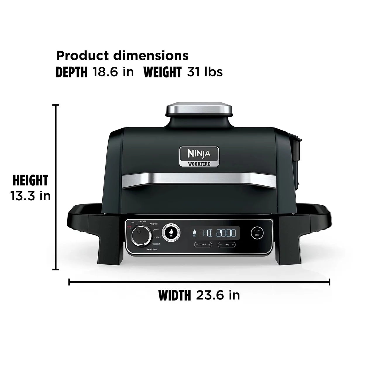Ninja Woodfire Outdoor Grill & Smoker, 7-in-1 S801898