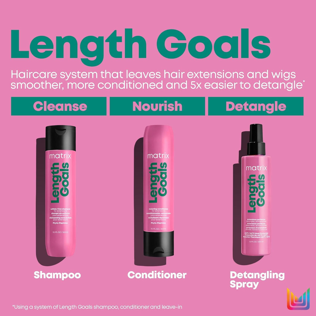 Matrix Length Goals Shampoo and Conditioner Set for Hair Extensions, Paraben Free, 10 Fl Oz D214796