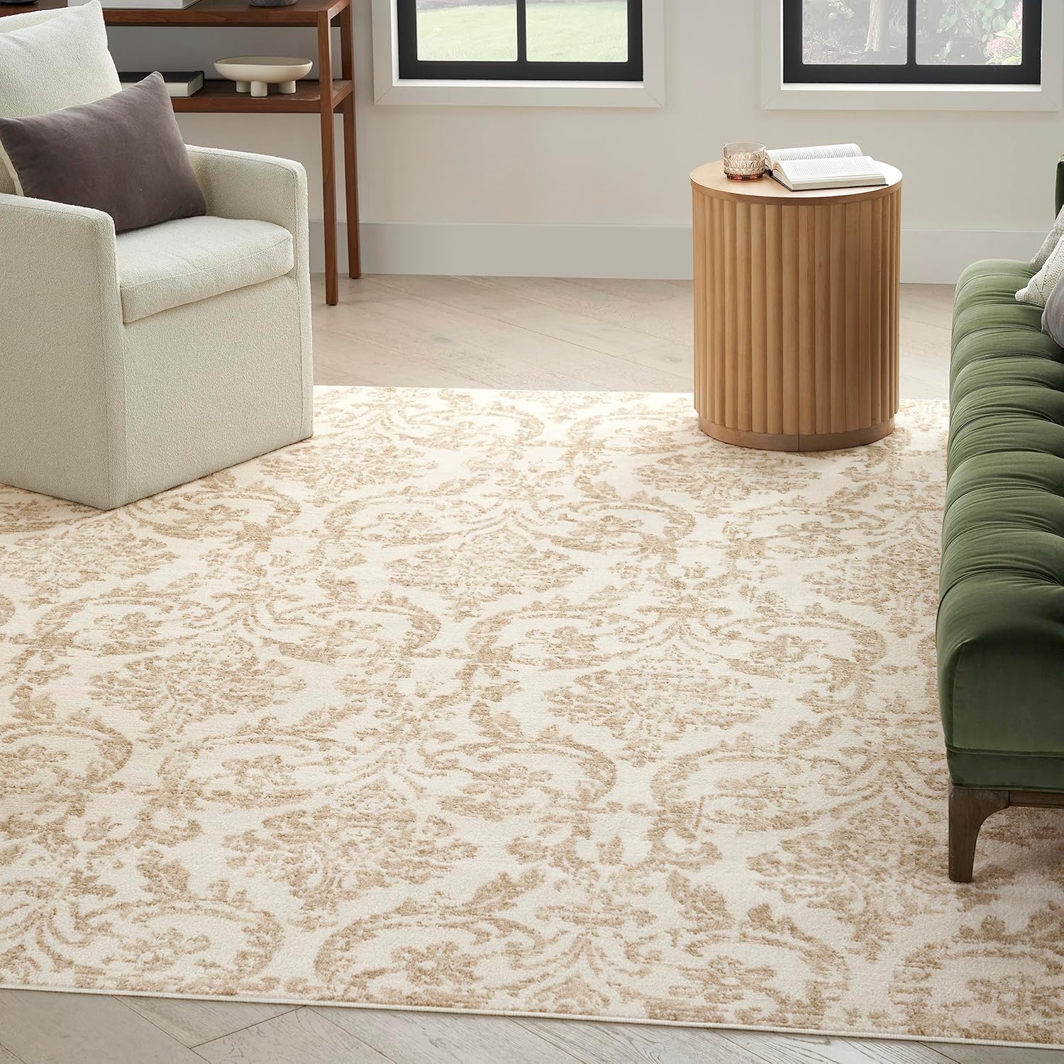 Nourison Jubilant Vintage Ivory Beige 7'10" x 9'10" Area Rug, Easy Cleaning, Non Shedding, Bed Room, Living Room, Dining Room, Kitchen (8x10)