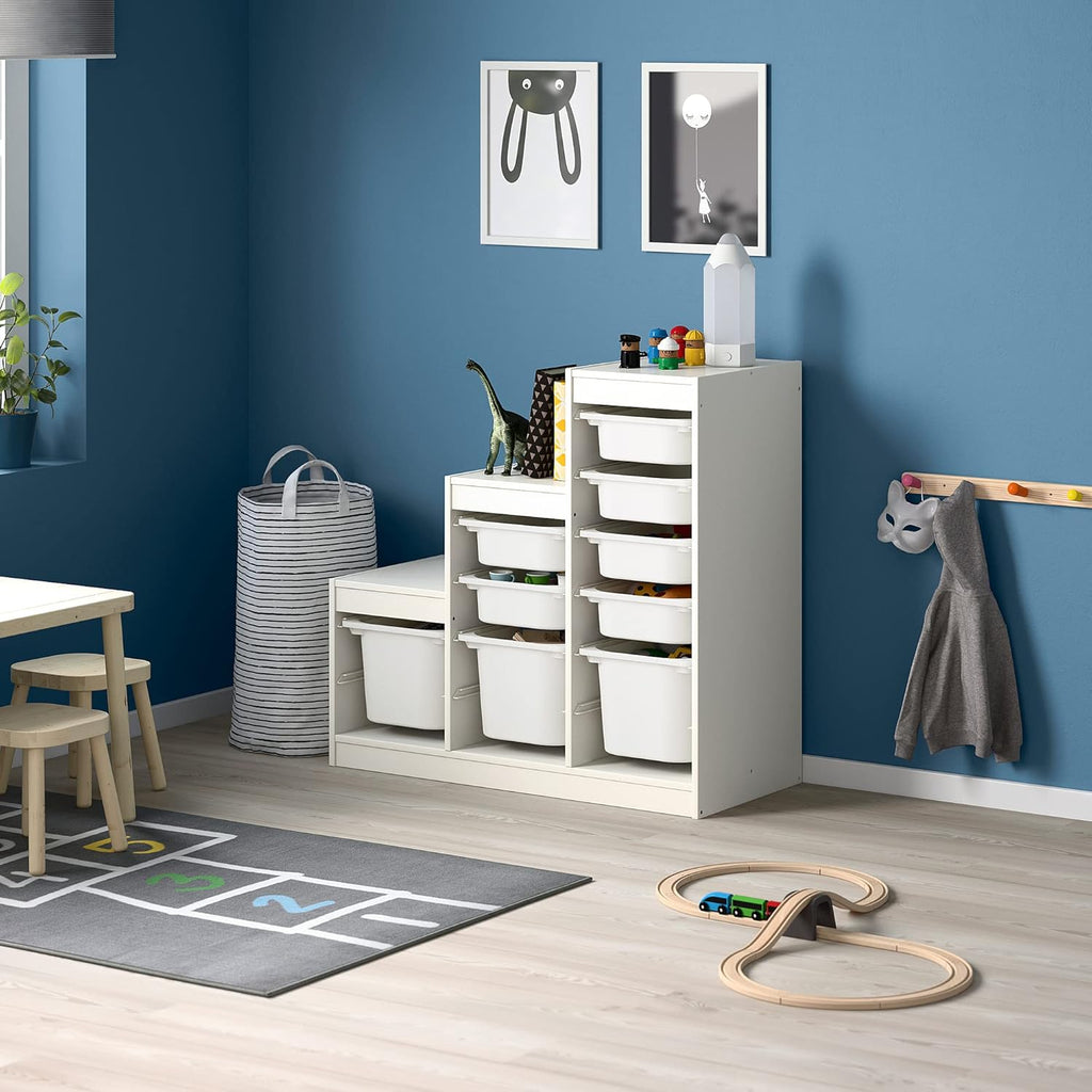 Ikea TROFAST Storage Combination with Boxes, 99x44x94 cm, White P64903