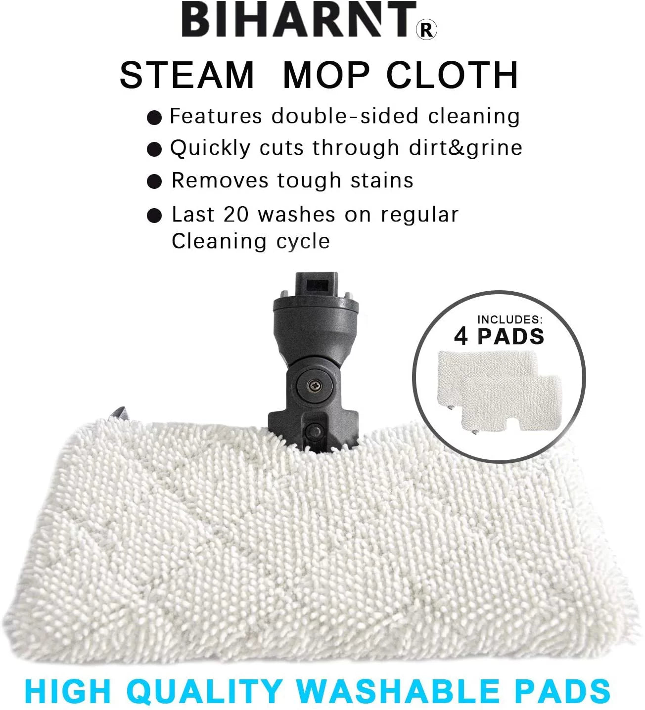 Replacement Mop Pads for Shark Steam Pocket Mop S3500 Series (4 Pack) J3960