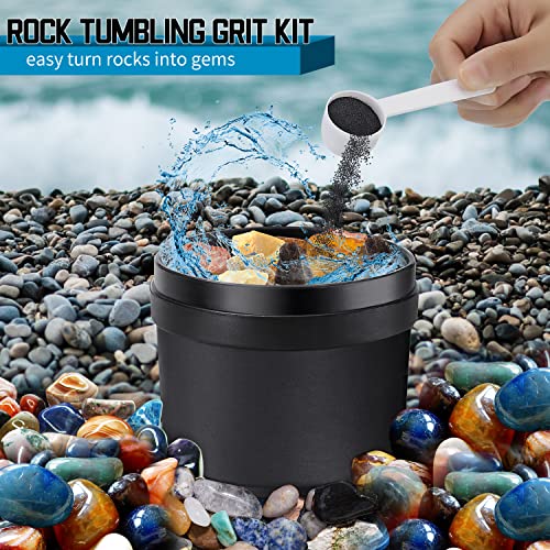 Rock Tumbler Grit Set, 4 Step Tumbling Media Refill for Rock Polisher T7896