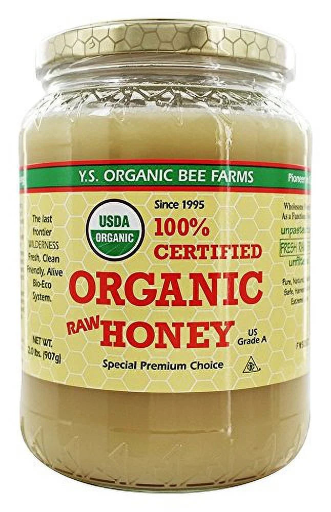 YS Organic Bee Farms Certified Organic Raw Honey 32oz (Pack of 2) Q17545