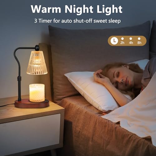 Candle Warmer Lamp with Timer and Dimmer, Electric Wax Melt Warmer with 2 Bulbs C83372