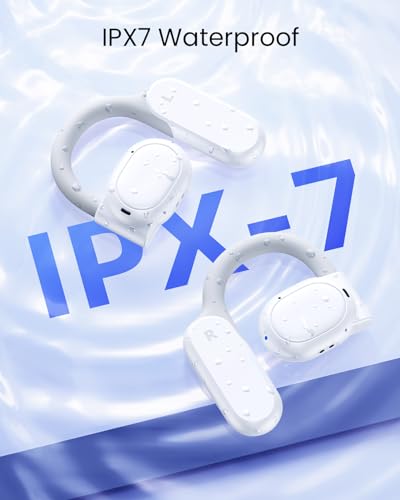 TAGRY Open Ear Headphones Wireless Earbuds Bluetooth 5.3 IPX7 White D890821