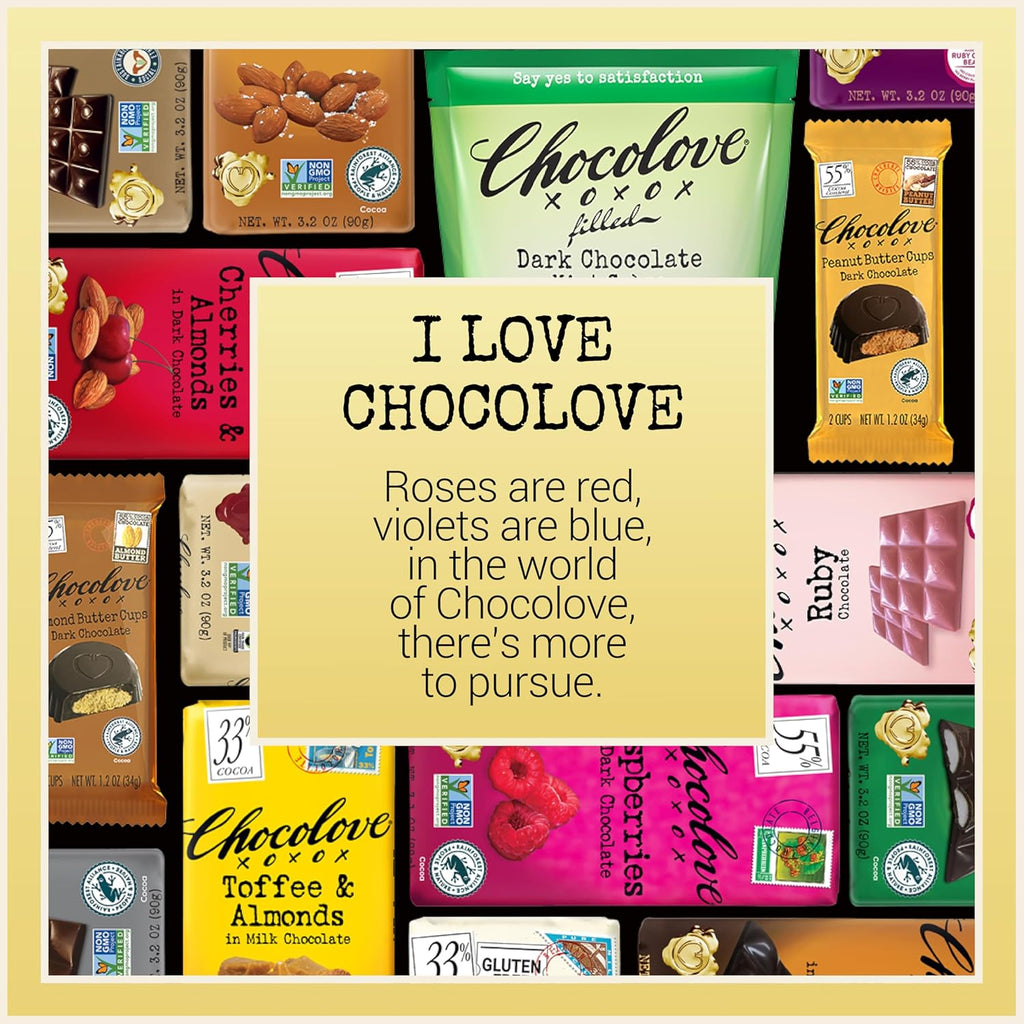 Chocolove Dark Chocolate Bars 55% Cocoa, 3.2oz (12 Pack) W784178