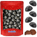 Christmas Coal Chocolate, Milk Chocolate Party Bag Fillers, Individually Wrapped Foils, Resealable Bag, Kosher Certified Dairy (1 Pound)