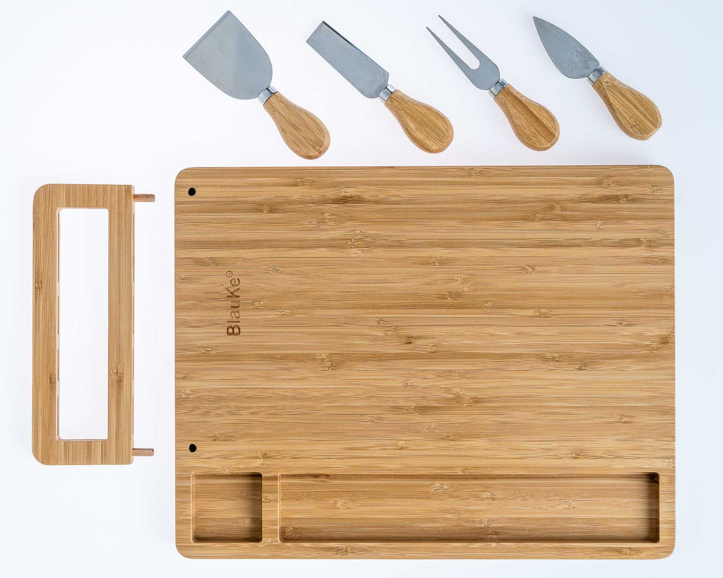 BlauKe® Bamboo Cheese Board and Knife Set 14x11 inch M157312