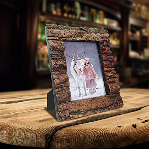 Rustic Wood Picture Frame with Real Bark, 8x10 P814
