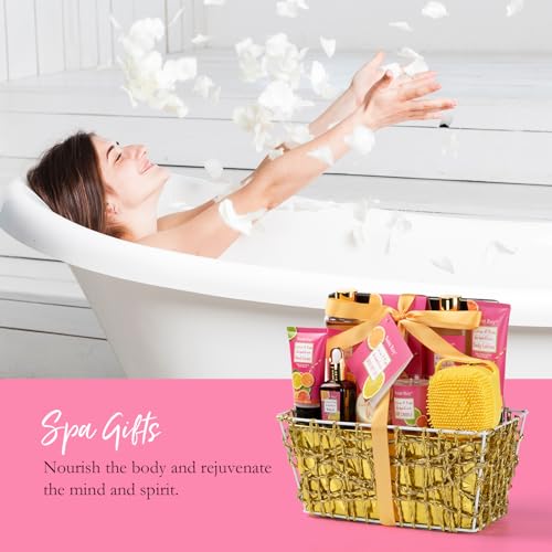 Luxury Bath & Body Set for Women Lavender & Honey Spa Basket 20Pcs Q841789