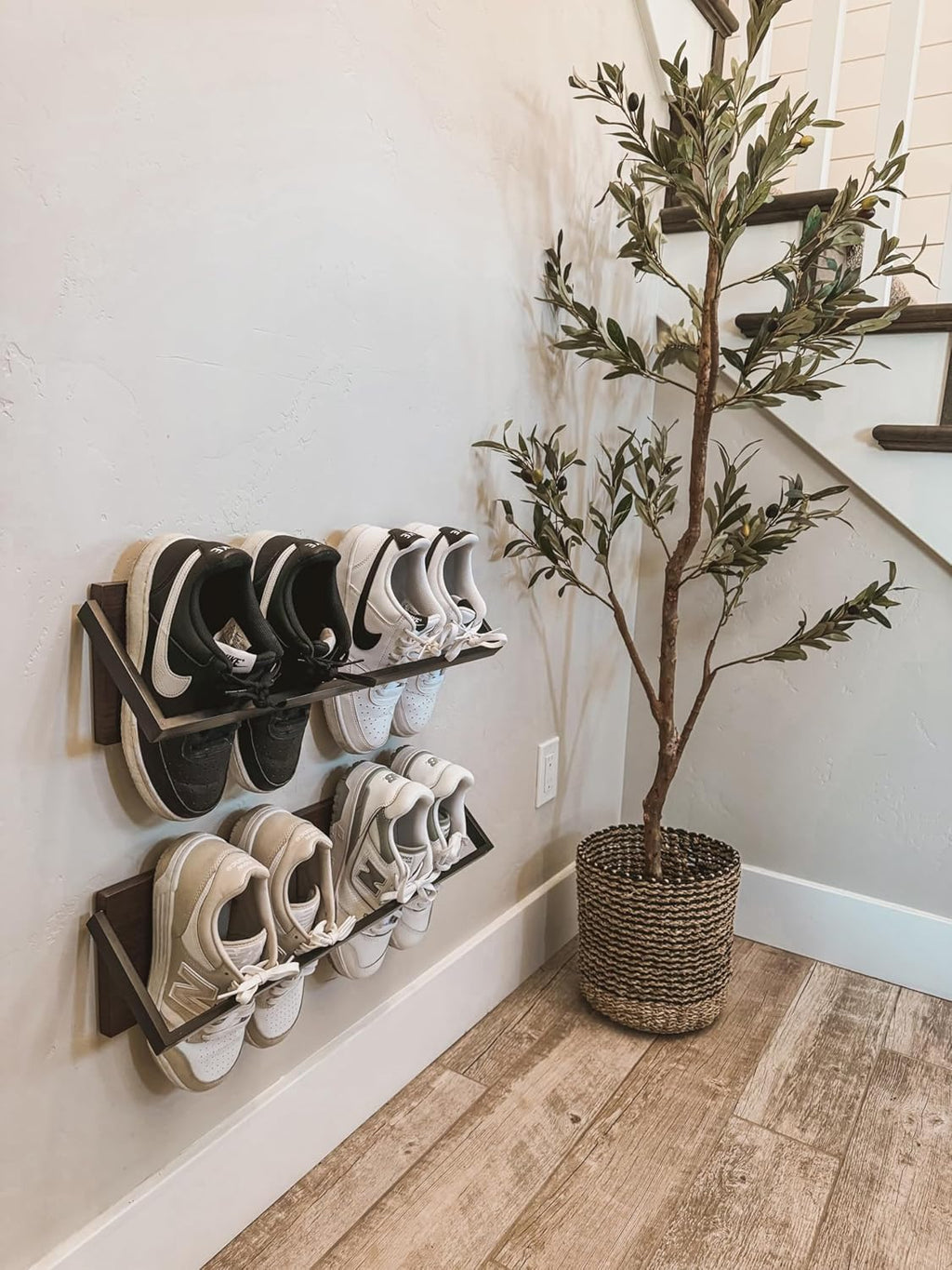 Wall Shoe Rack Set of 2 Wall Mounted Shoe Organizer R4330