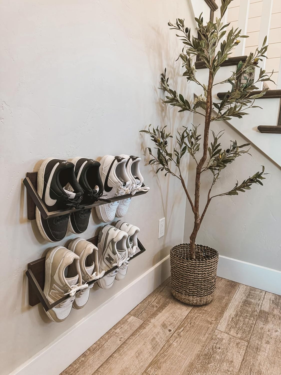 Wall Shoe Rack Set of 2 Wall Mounted Shoe Organizer R4330