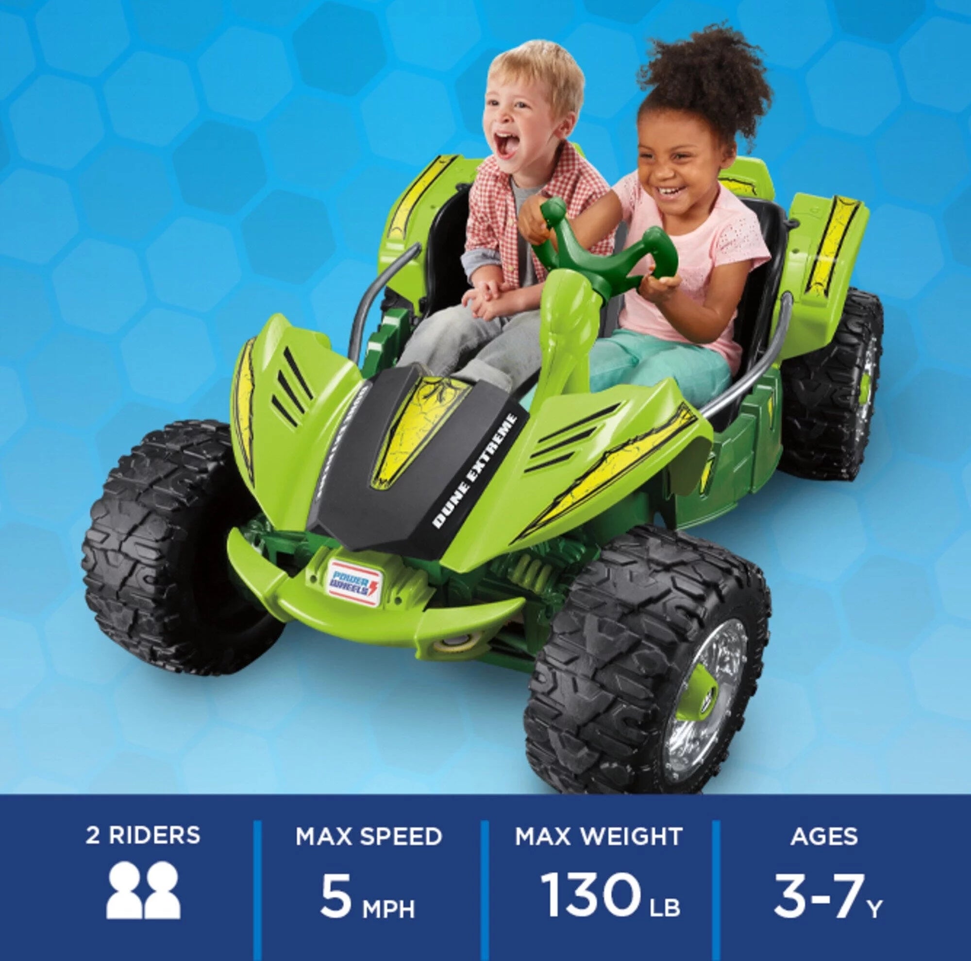 12V Power Wheels Dune Racer Extreme Ride-On Vehicle, Green Y5857