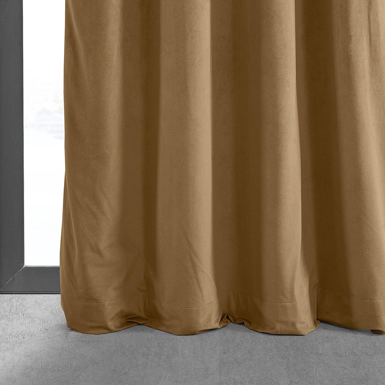 HPD Half Price Drapes Signature Grommet Blackout Velvet Curtains 50 x 96, Amber Gold L2171