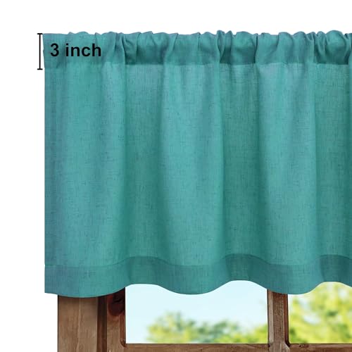 Natural Linen Window Valance 18 Inch Light Filtering Rod Pocket Cream W836933