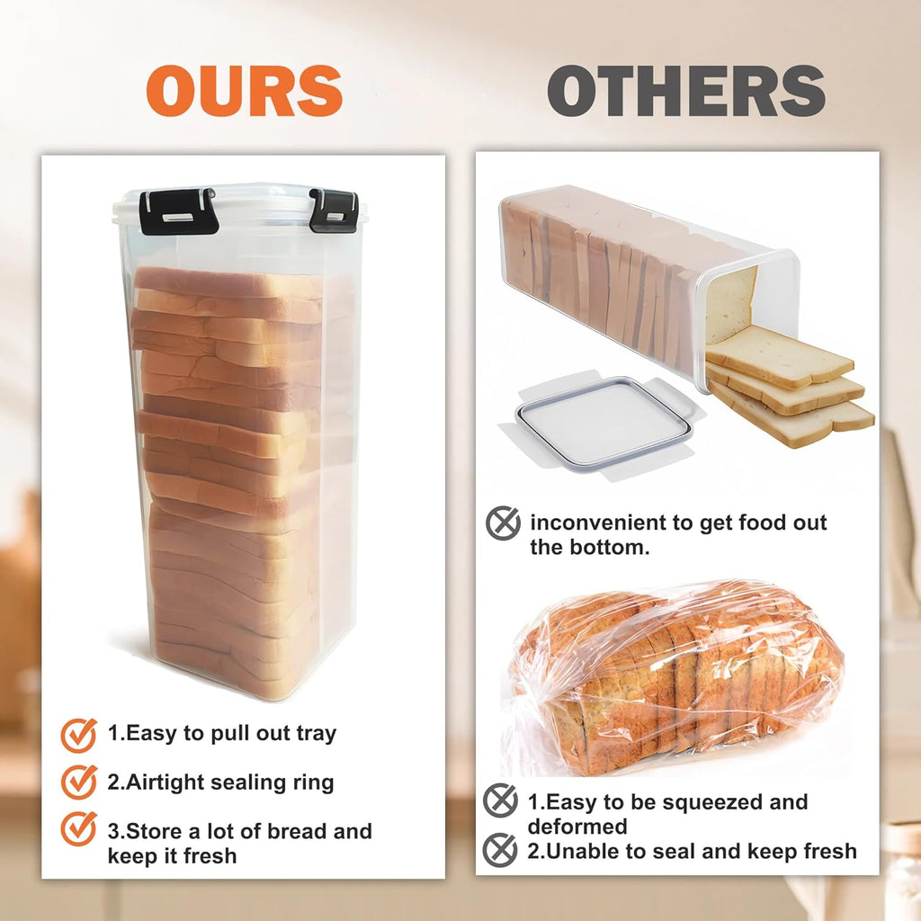 CZWL&HG Bread Storage Container with Drawer Tray, Airtight Lid H387979