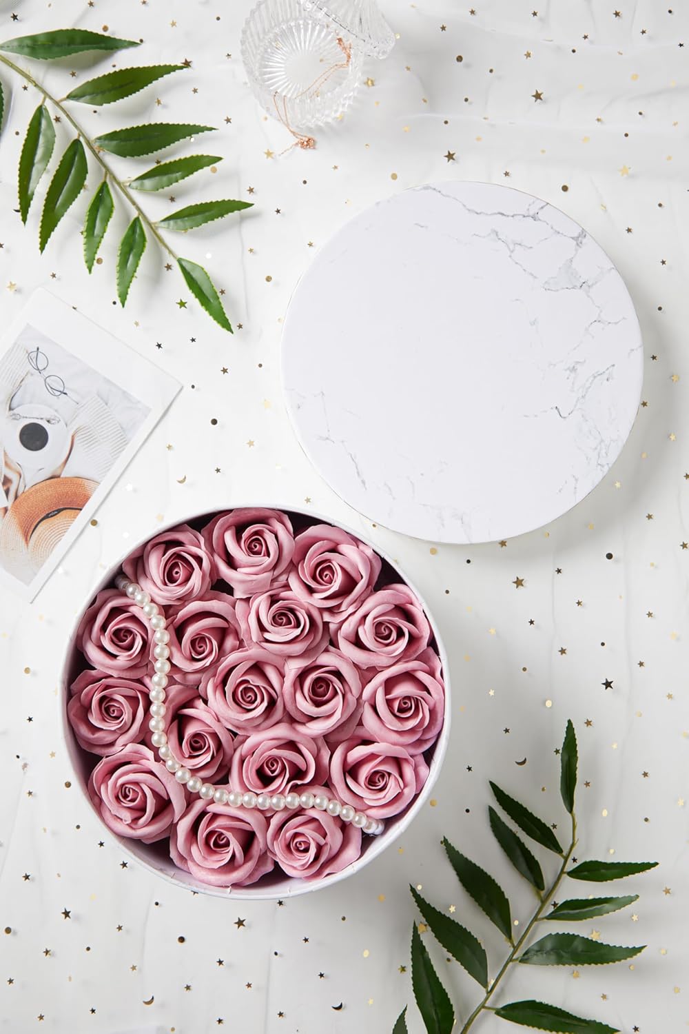 Luxury Flora Scented Rose & Carnation Bath Soap in Round Gift Box K50464