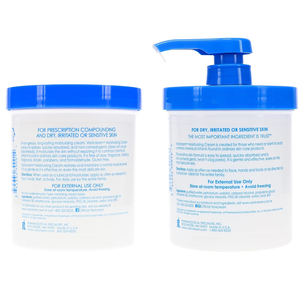 Vanicream Moisturizing Skin Cream with Pump Dispenser, 1 Pound Each K768