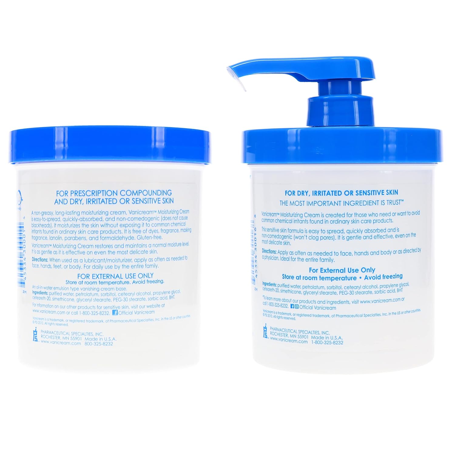 Vanicream Moisturizing Skin Cream with Pump Dispenser, 1 Pound Each K768