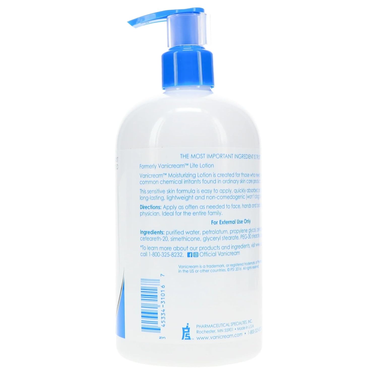 Vanicream Moisturizing Lotion for Sensitive Skin, 16 oz C784088