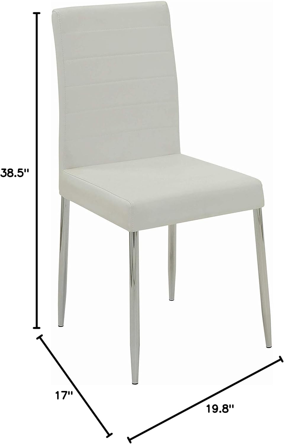 Coaster Vance Dining Chairs Set of 4, White and Chrome Z466664
