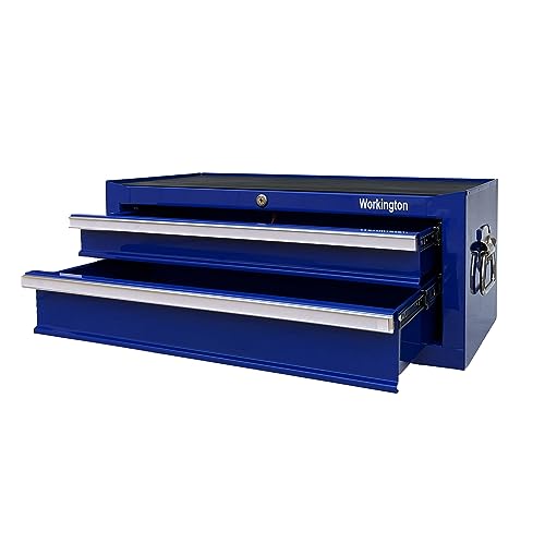 Industrial 2 Drawers Portable Metal Tool Box 26" Blue V6365