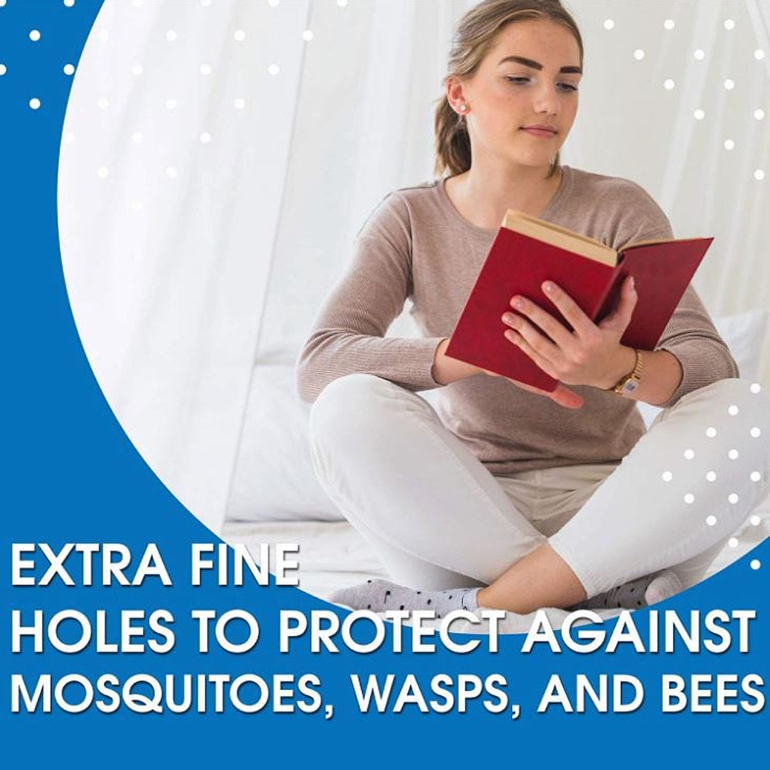 EVEN NATURALS King Size Mosquito Net for Bed, Easy Installation, Machine Washable P272508