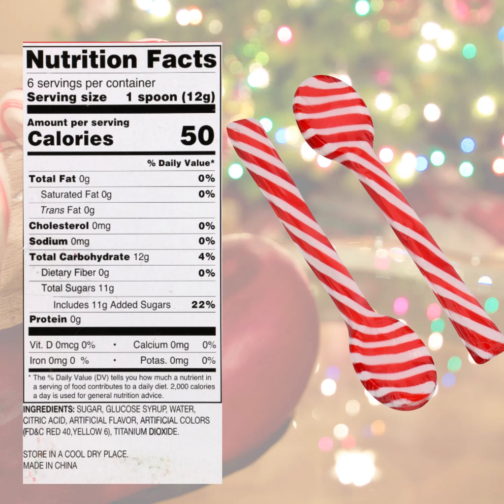 Peppermint Candy Cane Spoons for Hot Chocolate & Coffee, 48ct with Storage Carrier T328725