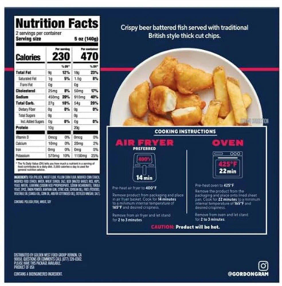 Gordon Ramsay Fish and Chips Frozen Meals 9.5oz, 10-Pack K409647
