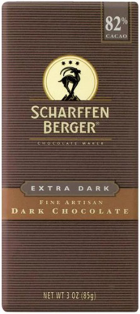 SCHARFEEN BERGER Artisan Chocolate Bars, Extra Dark, 3 oz (Pack of 6) U371689