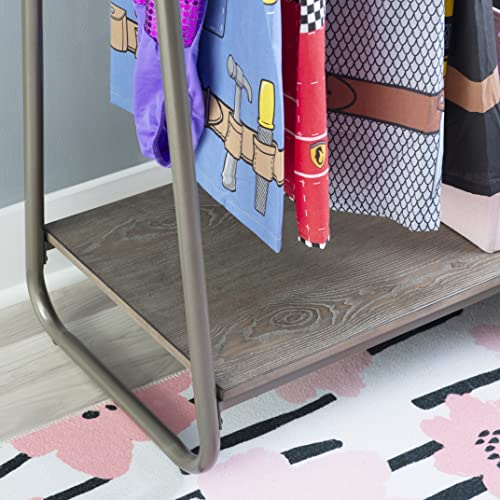 Linon Richter Modern Clothing Rack with Wooden Shelf F6213