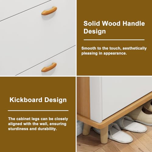 3 Drawer Wooden Shoe Cabinet for Entryway, Slim H628678