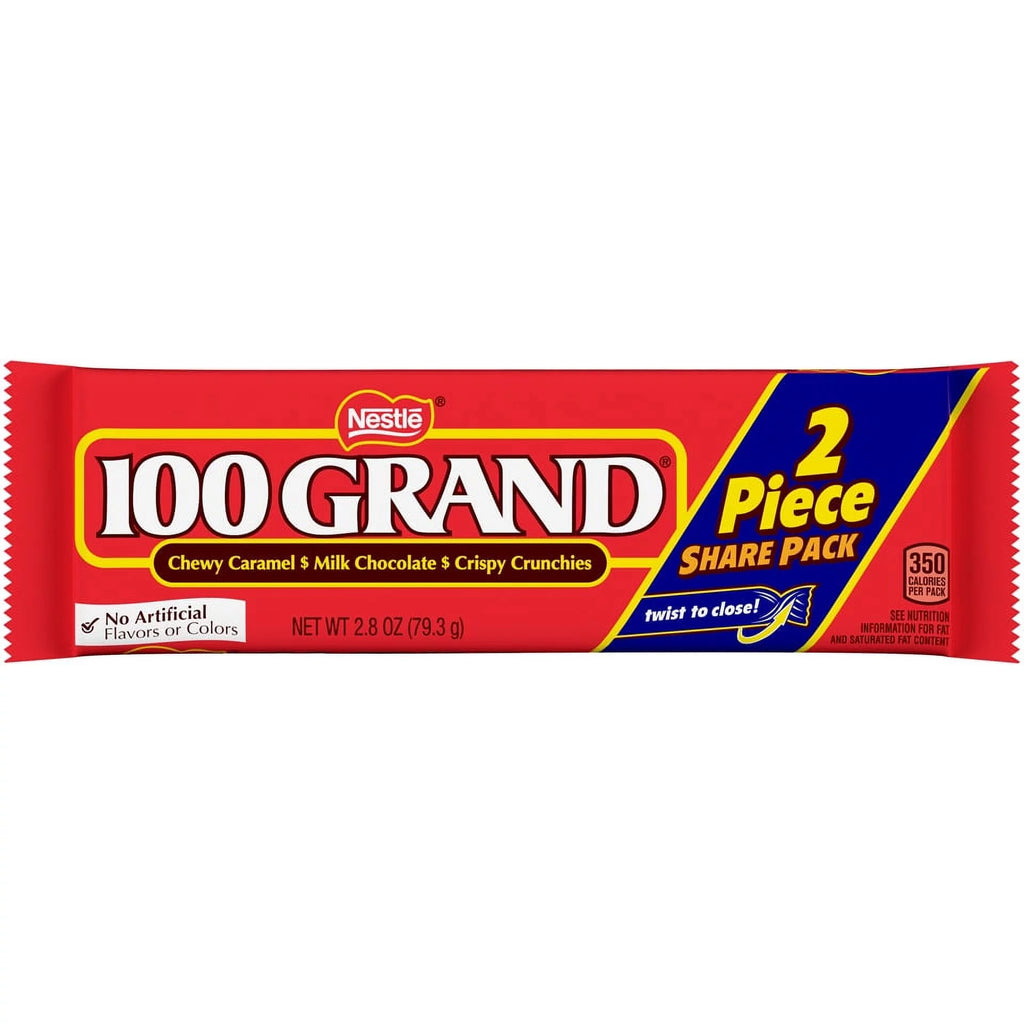 Nestle 100 Grand Milk Choclate Caramel and Crispy Crunch Candy Bar 2.8Oz. (Pack of 24)
