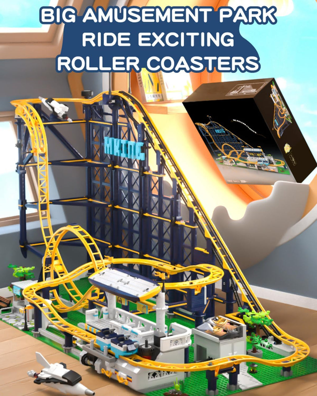 Roller Coaster Building Blocks Set with Motor, 3238+ Pieces Q97446