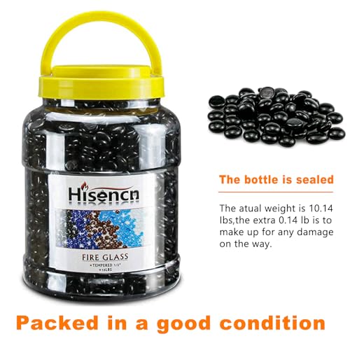 Hisencn Fire Glass Beads 1/2 Inch Cobalt Blue for Fire Pit, 10 lbs Y5267