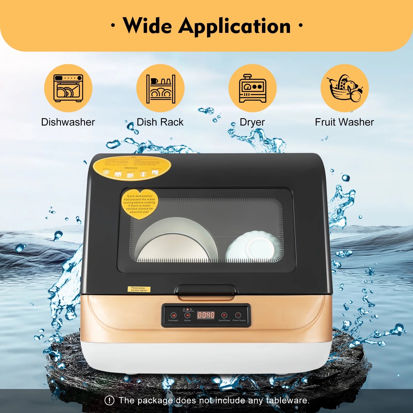 1200W Countertop Dishwasher Portable with 4 Programs T918