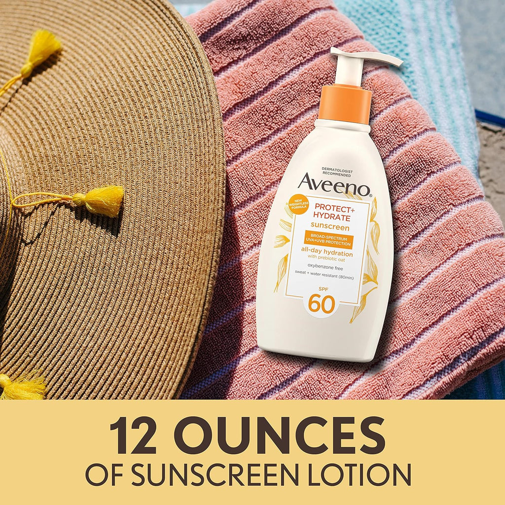 Aveeno Protect + Hydrate Sunscreen Body Lotion SPF 60, 12 FL OZ B362056