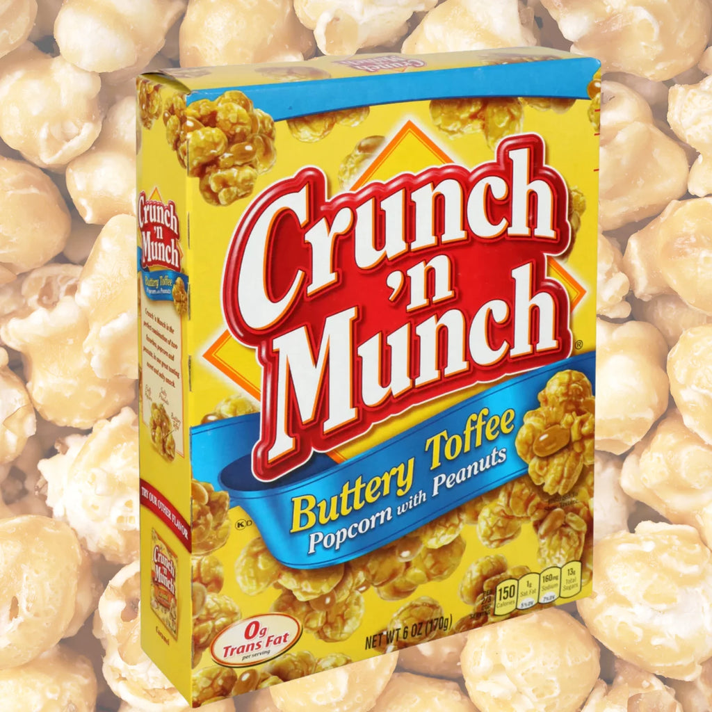 Crunch 'N Munch Buttery Toffee Popcorn with Peanuts, 6 oz Box, 12-Pack with Storage Carrier A208