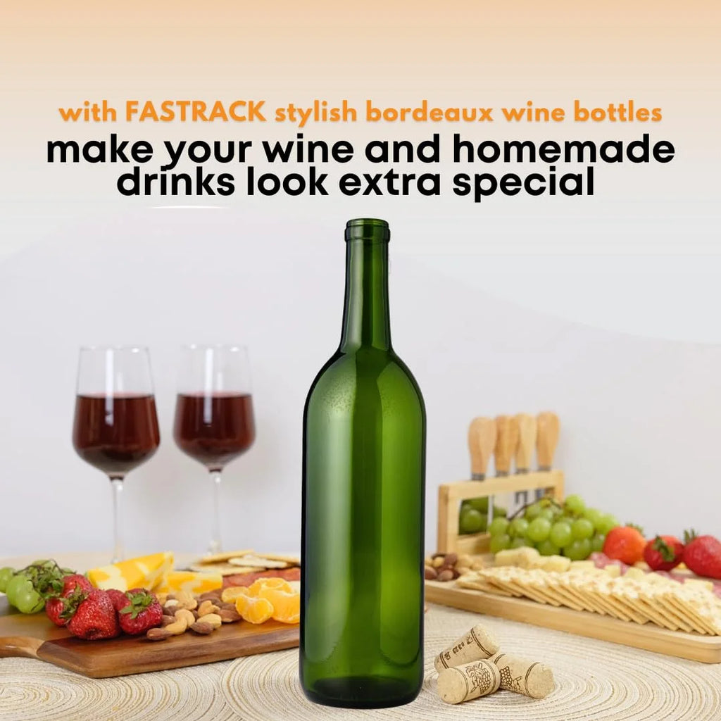Green Wine Bottles 750ml, Pack of 12 H973