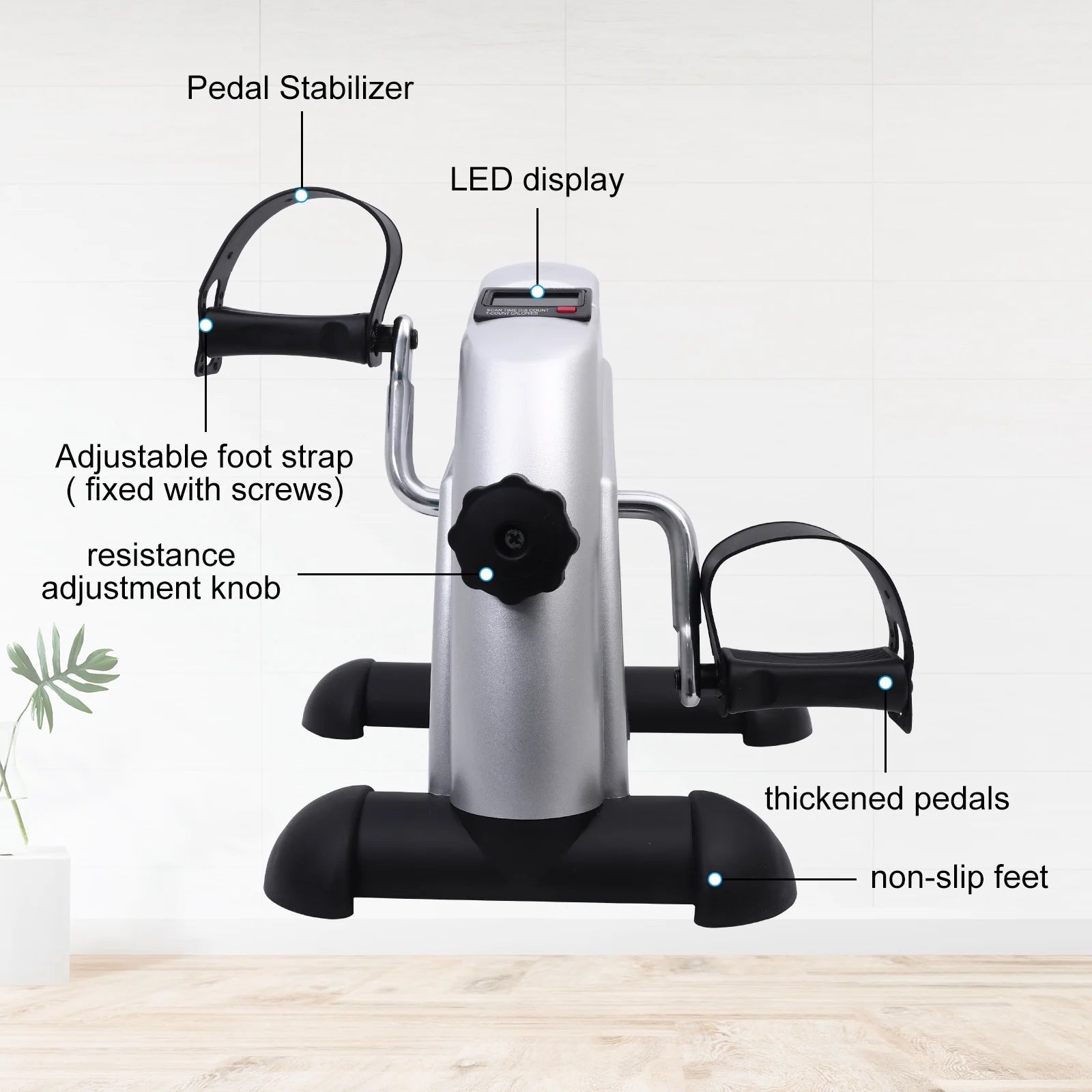 Under Desk Bike Pedal Exerciser with LCD Display for Arm and Leg Exercise H131900