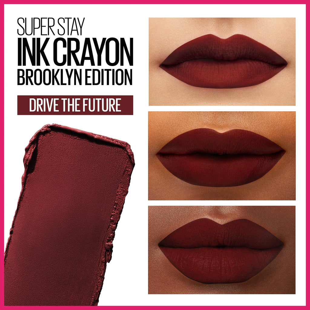Maybelline Super Stay Ink Crayon Matte Longwear Lipstick, Drive The Future, 0.04 oz, Pack of 2 W2316